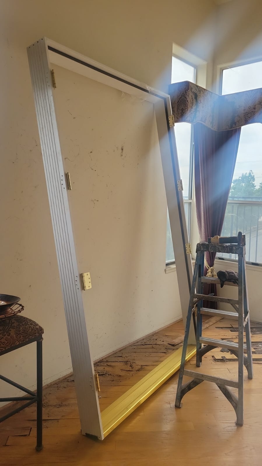 Exterior door trim with Vycor Plus waterproofing membrane applied